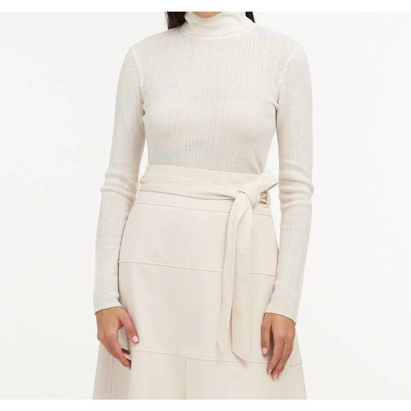 NEW TANYA TAYLOR kayden knit top in chalk